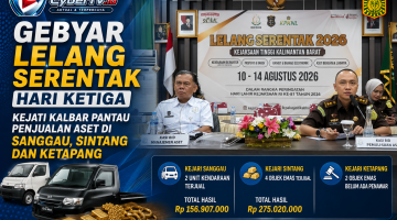 Gebyar Lelang Serentak Hari Ketiga, Kejati Kalbar Pantau Penjualan Aset di Sanggau, Sintang dan Ketapang